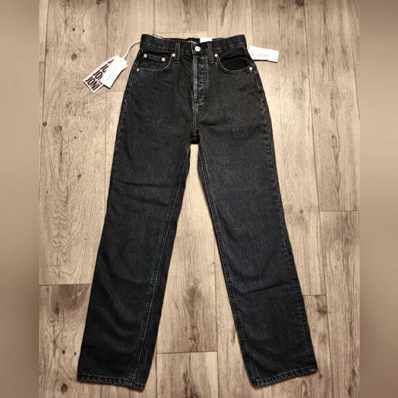 Aritzia Denim Forum The Joni High Rise Loose Fit Denim Jean Black Wash Size 24 - Picture 3 of 10